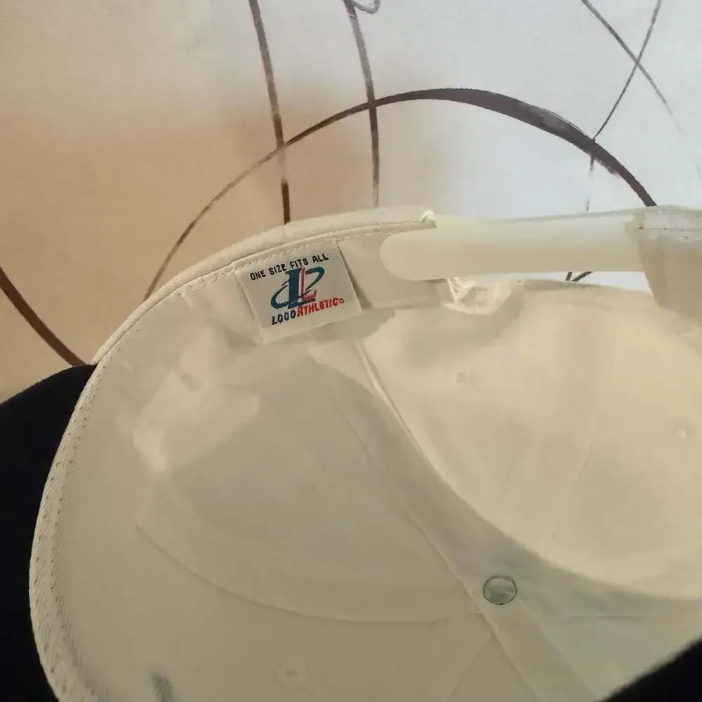 Vintage Tennessee Titans Logo Athletic Snapback Hat Cream and Navy - Picture 4 of 4